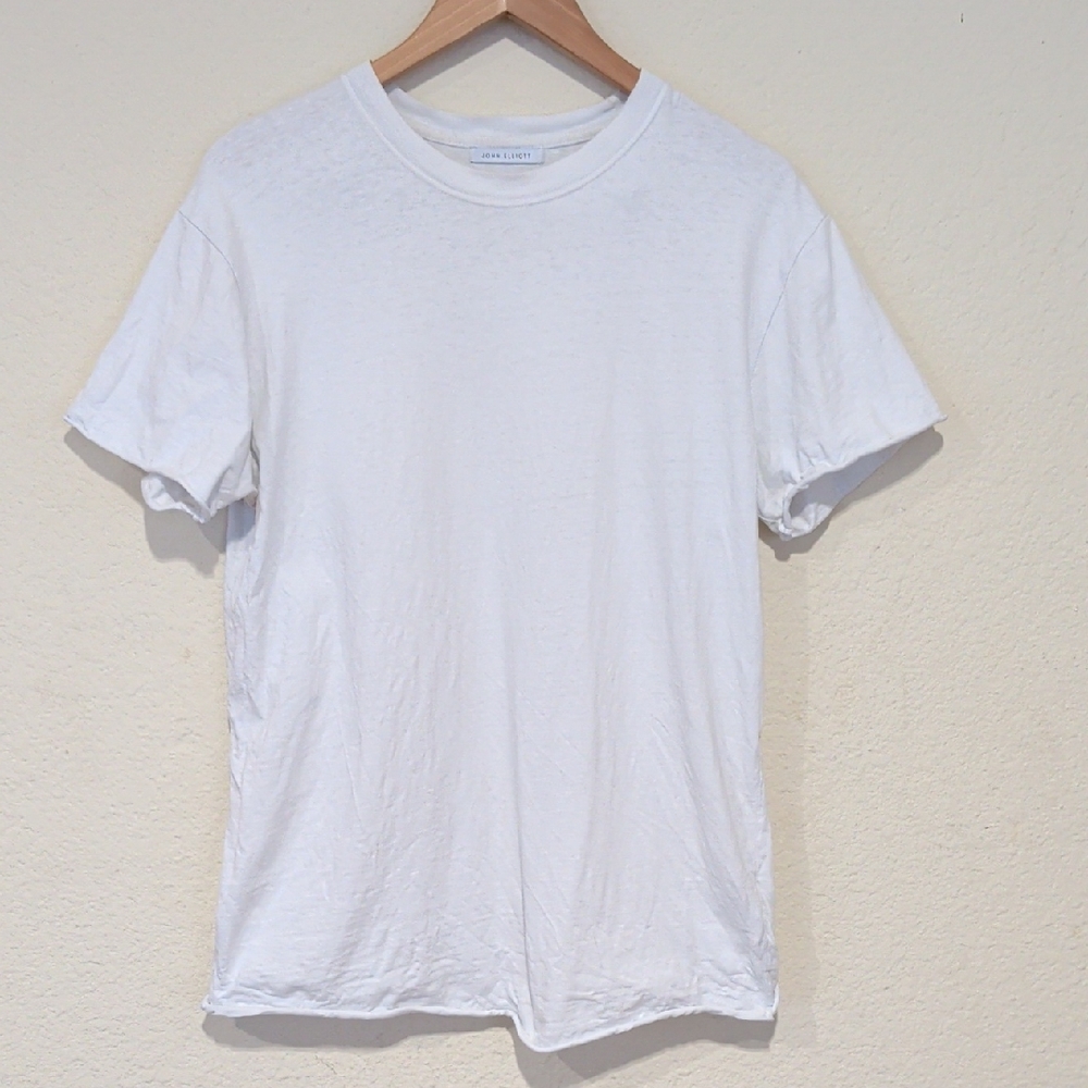 John Elliott Raw Hem White Tee